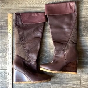 Leather Ugg Revanna Wedge Boots Size 6.5